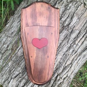 Handcrafted wooden scissors holder